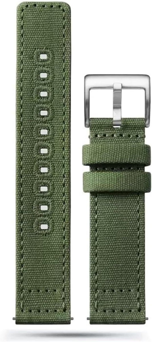 Horlogeband Canvas - Polsband - Dagelijks Gebruik - Snel Afneembaar - 20 cm Lengte - Zwart