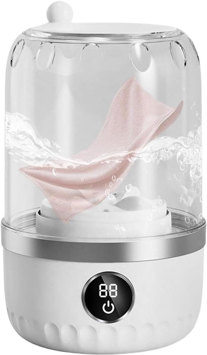 Mini Wasmachine Draagbare Washer Kleding Reinigen Efficiënte Vlekverwijdering 1 Liter Wit