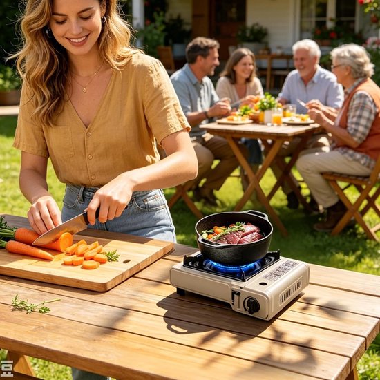 Draagbaar Gasfornuis - Camping Brander - Koken Buiten - Energiebesparend Ontwerp - 33 cm - Zwart van Draagbaar — afbeelding 5