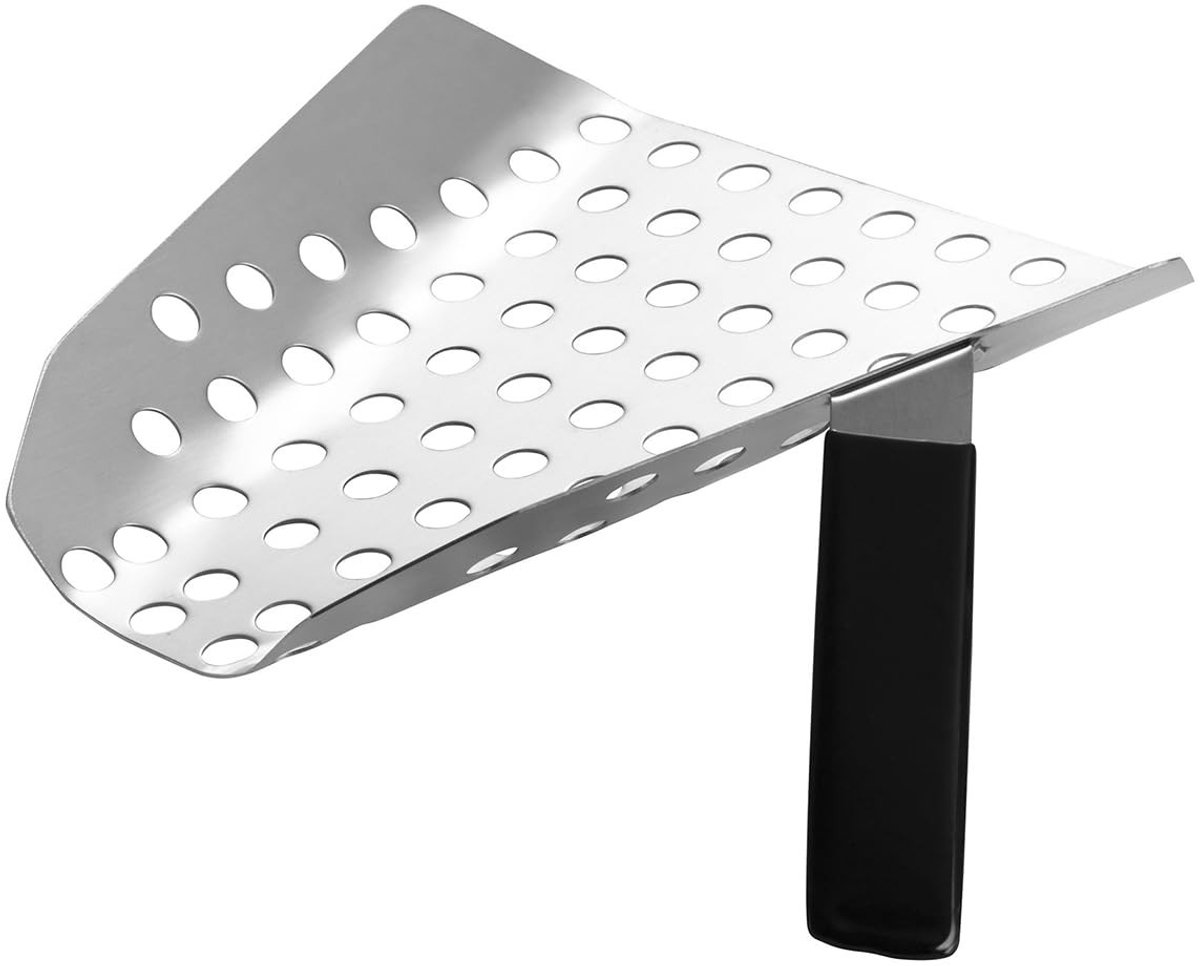 Dailygoods - Roestvrijstalen Popcornschep met Gaten en Afneembaar Handvat