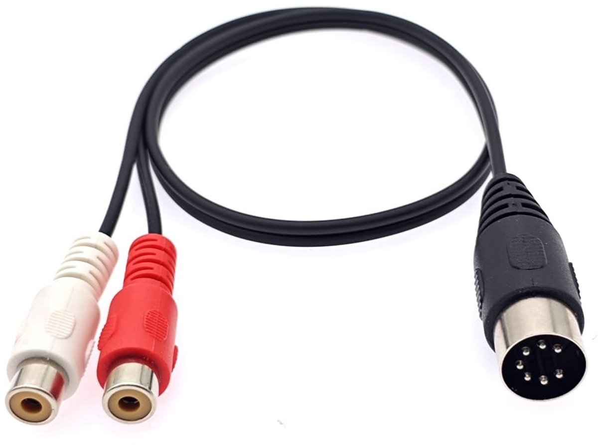 Dailygoods - 7-pins DIN naar 2 RCA Verlengkabel voor Audio