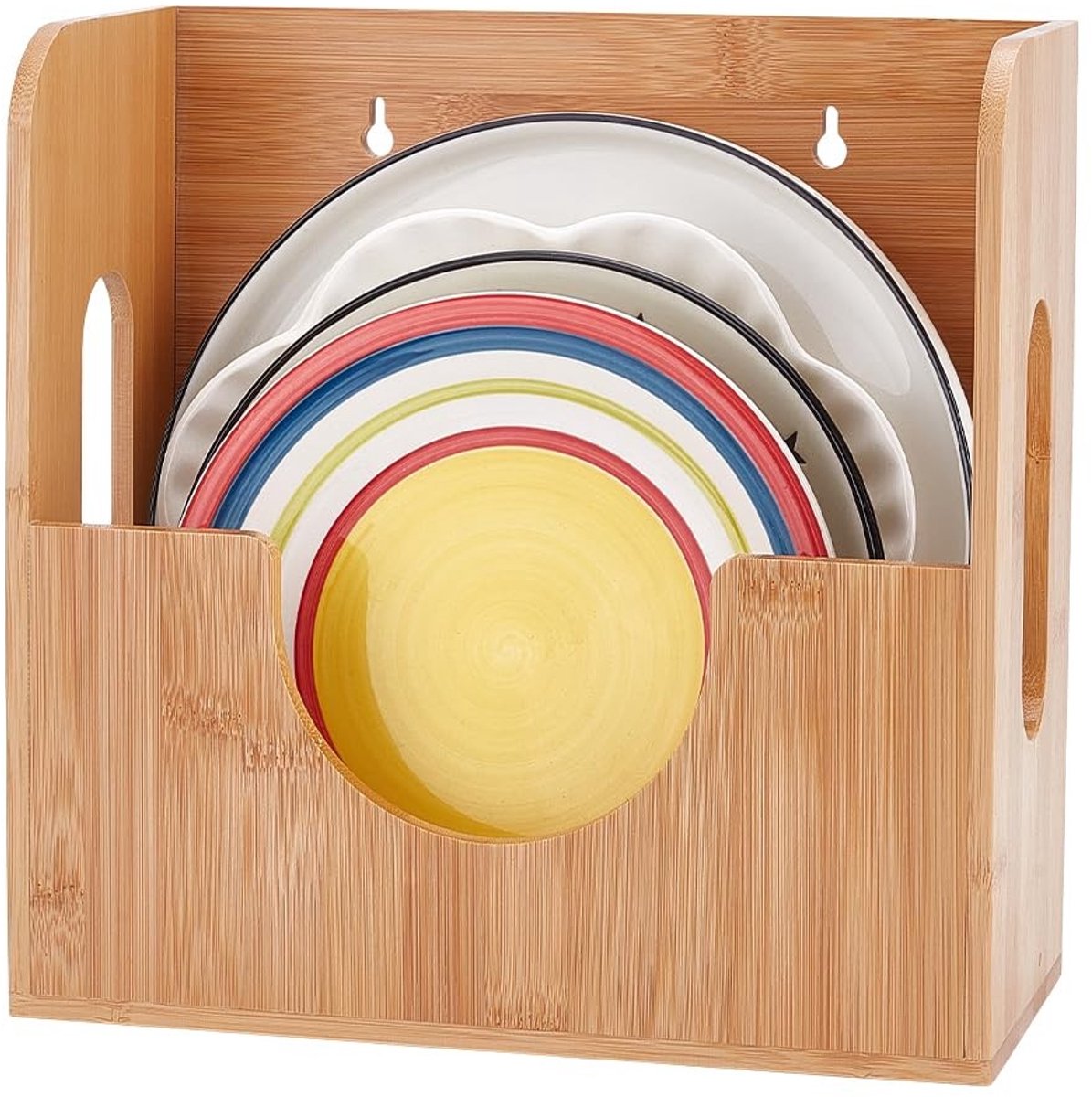 Dailygoods - Bamboe Wandgemonteerde Servieshouder voor Keuken en Kantoor