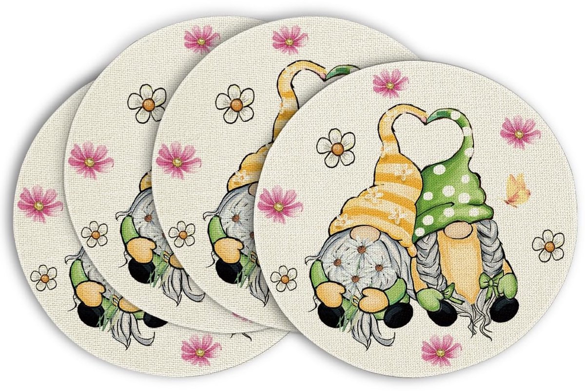 Dailygoods - Set van 4 Placemat met Bloemen voor Keuken en Feestdecoratie