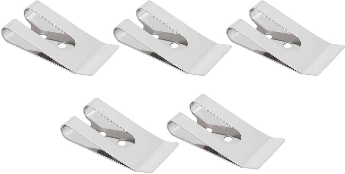Dailygoods - Set van 5 Zilveren Metalen Riemclipholsters