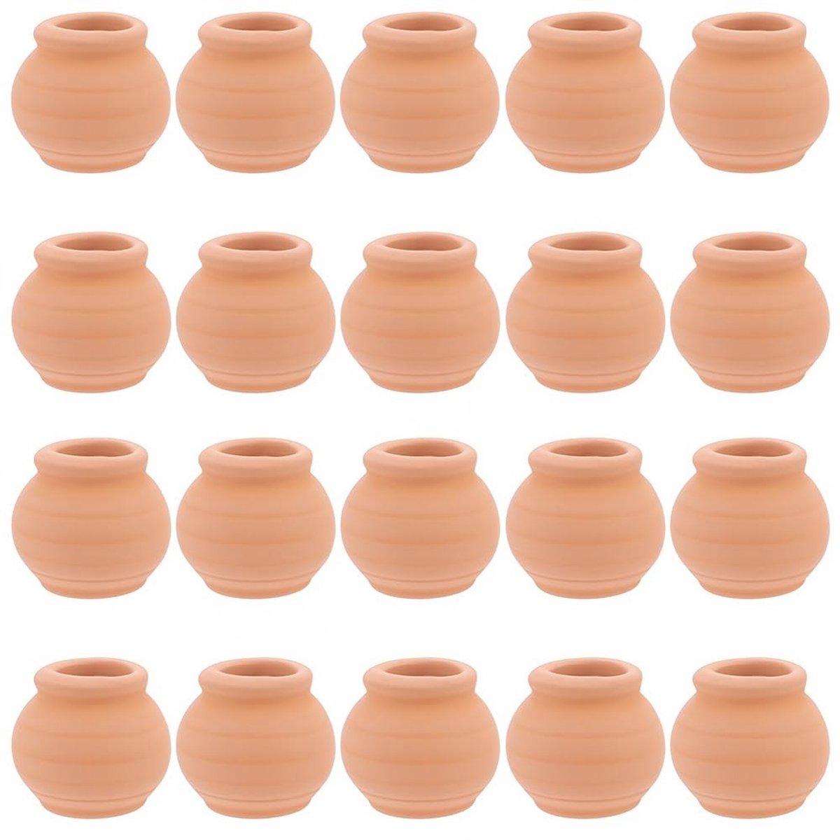 Dailygoods - Mini Kleipotten Set van 20 voor Decoratie