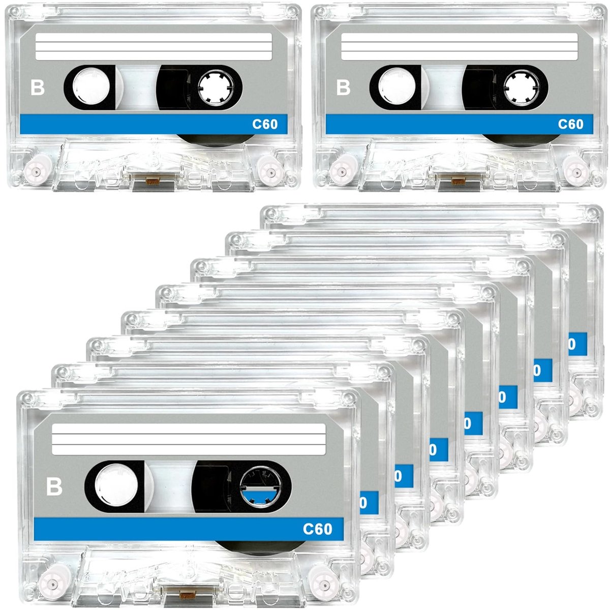 Dailygoods - Set van 10 Lege Audiocassettes voor Opnames