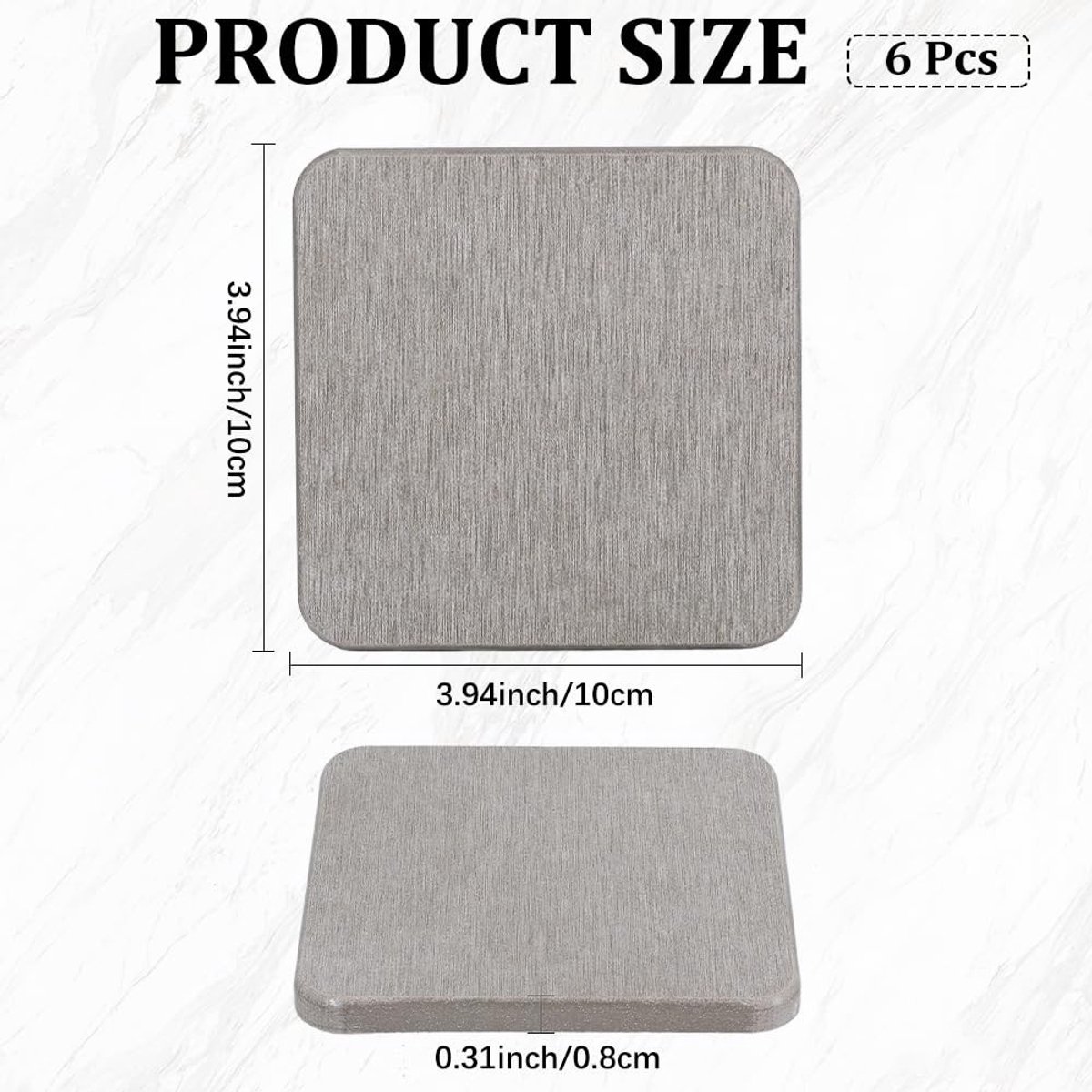 Dailygoods - 6 Stuks Diatomeeënaarde Onderzetters voor Keuken en Badkamer