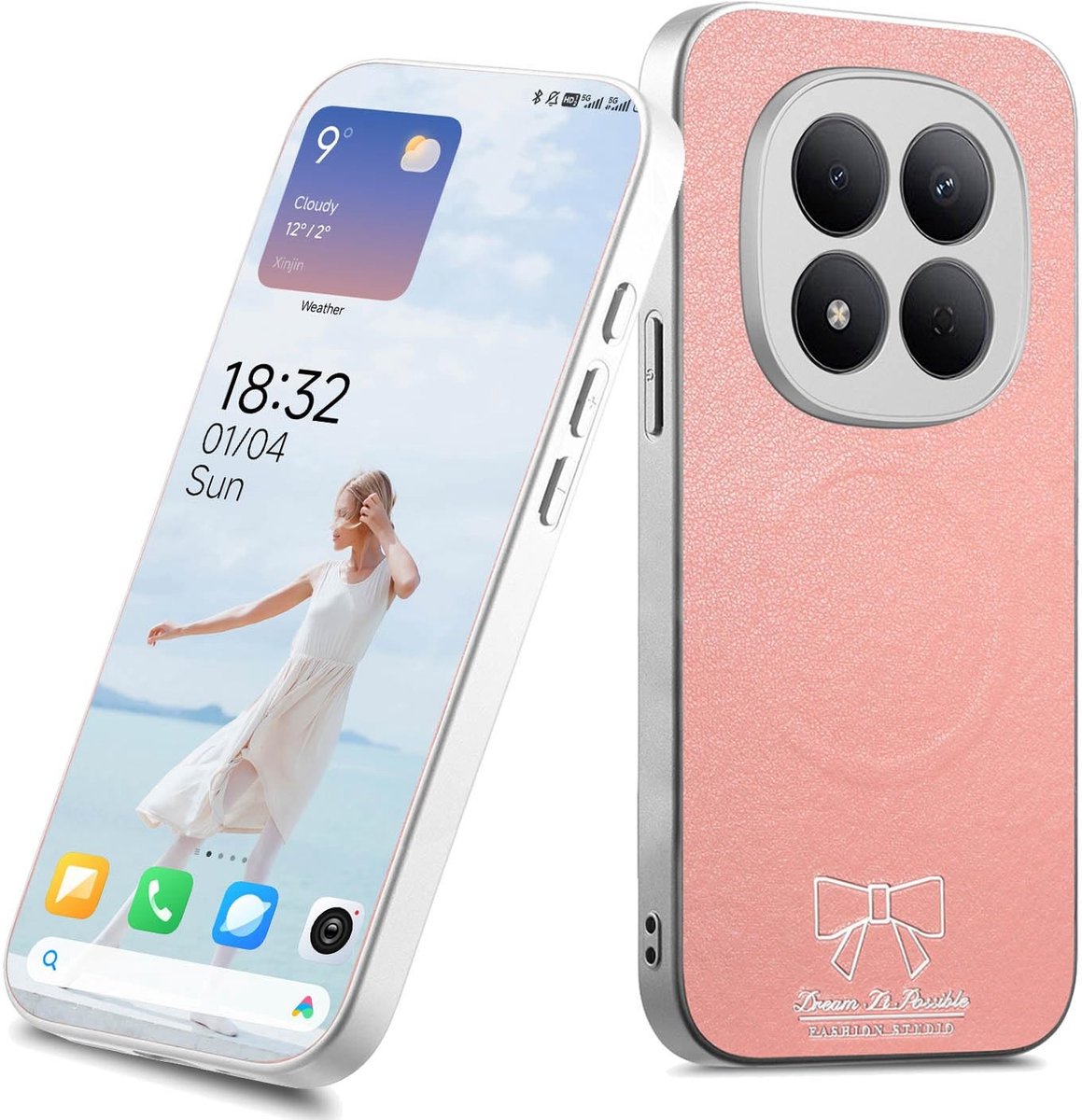 Dailygoods - Magnetische Beschermhoes voor Smartphone met Elegante Textuur