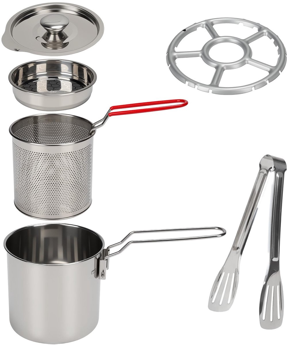 Dailygoods - Oliefilterpot van Roestvrij Staal met Zeef en Deksel