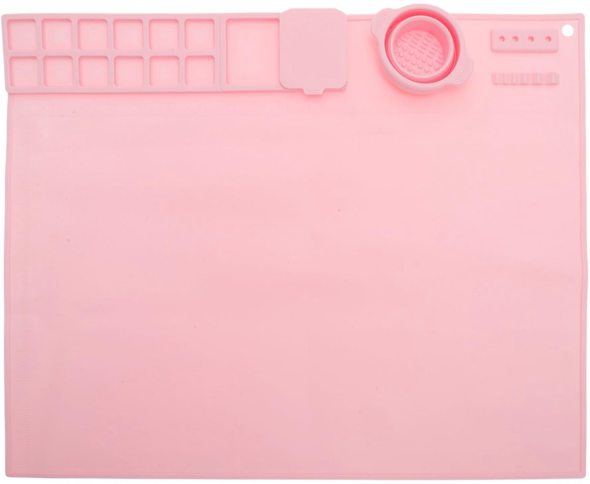Dailygoods - Siliconen Knutselmat met Reinigingsbeker en Lakhouder