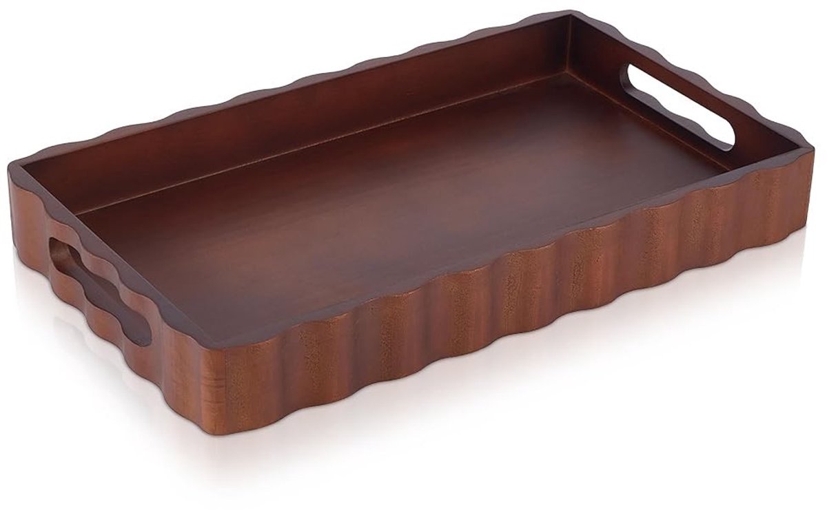 Dailygoods - Houten Dienblad met Handvat 40 x 23,5 cm voor Decoratie en Servies