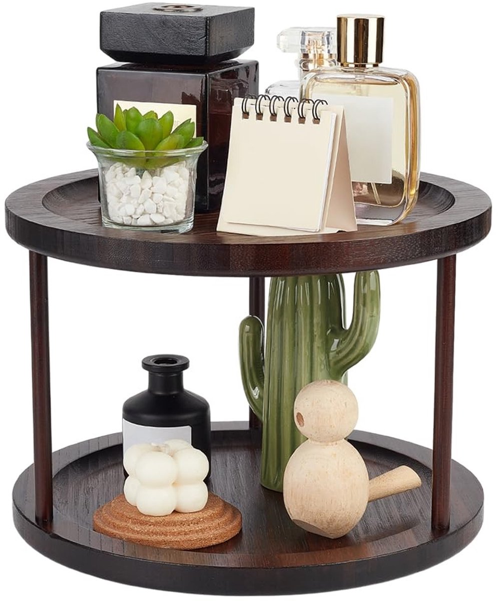 Dailygoods - Roterende Kruidenstandaard van Acaciahout 26,4 cm