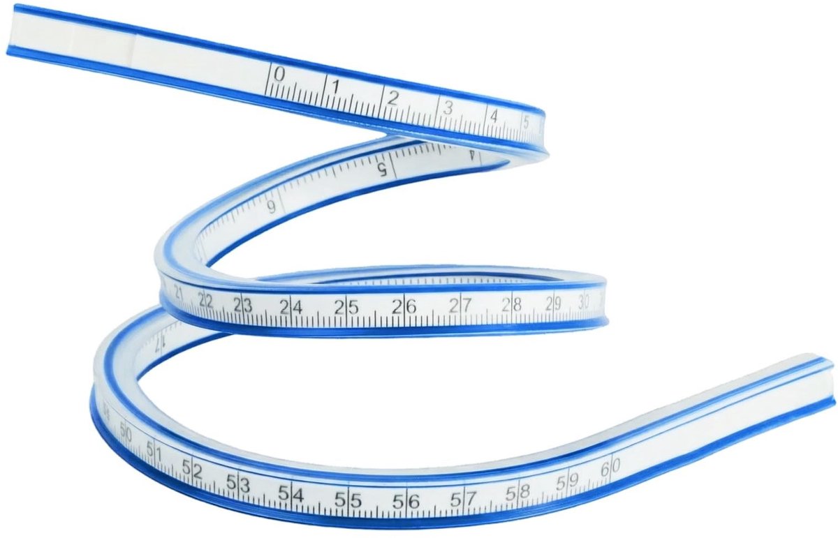 Dailygoods - Flexibele Gebogen Liniaal 60 cm voor Naaien en Tekenwerk