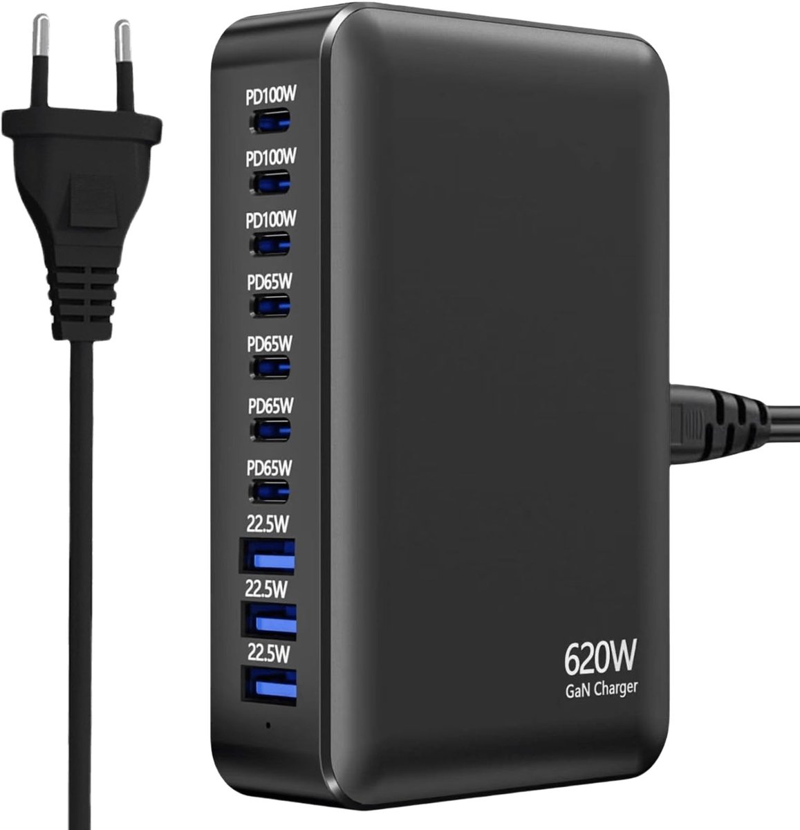 Dailygoods - 620 W USB C Oplader met 10 Poorten, Snellader voor Diverse Apparaten