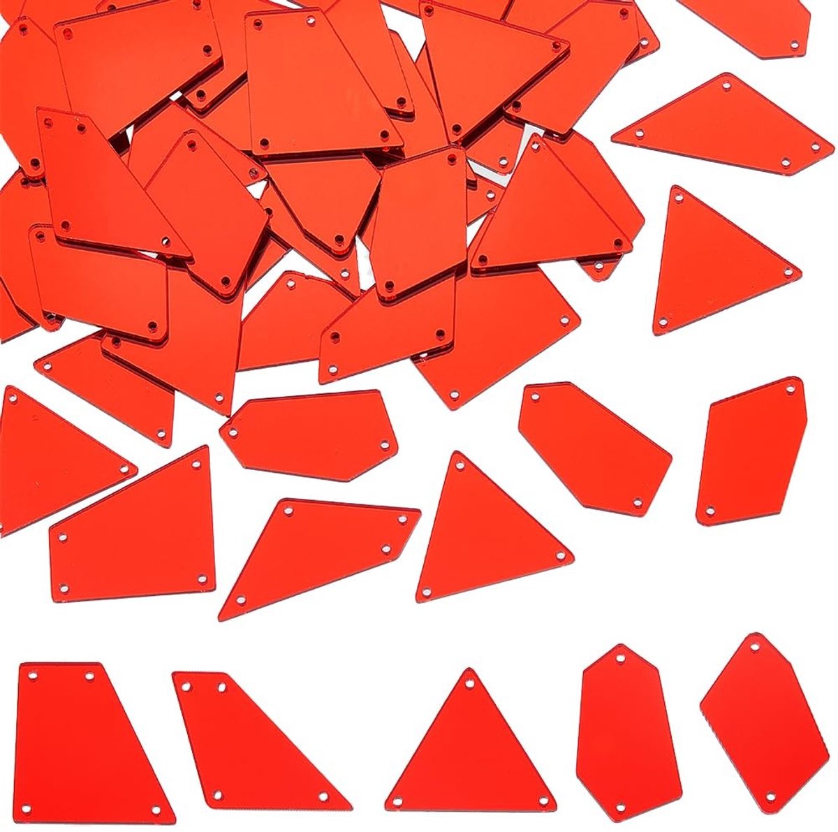 Dailygoods - 150 Stuks Rode Spiegel Kralen voor Sieraden