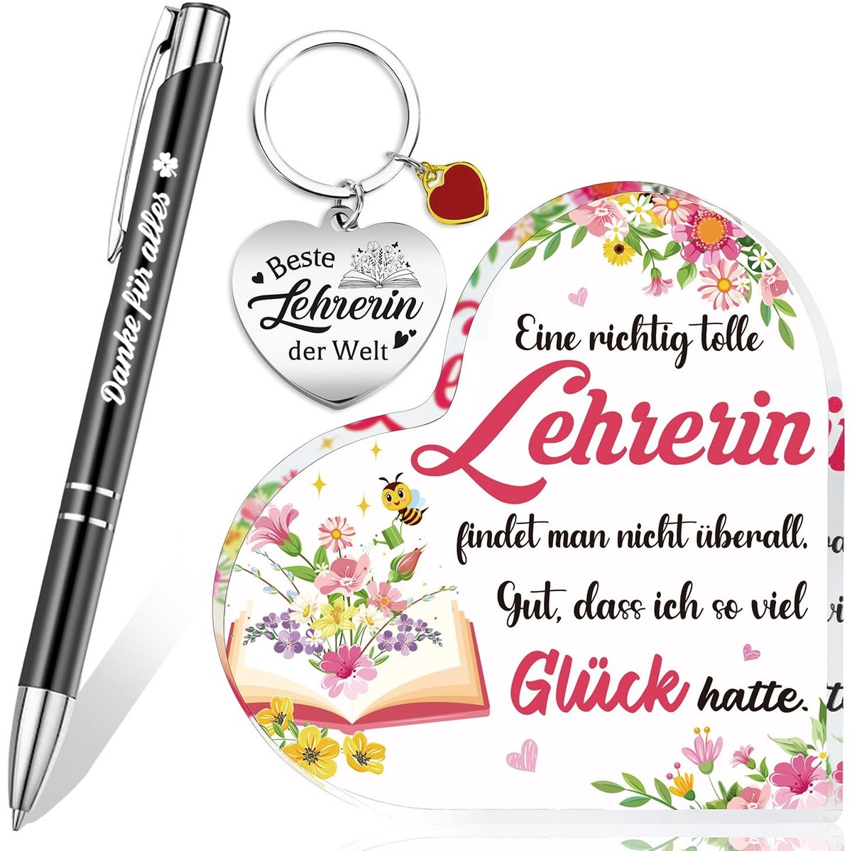 Dailygoods - Hartvormig Acryl Leraarscadeau met Bedankje