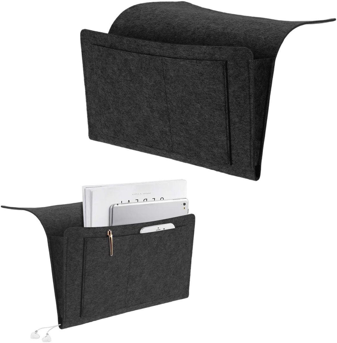 Dailygoods - Vilten Bedorganizer met 5 Compartimenten
