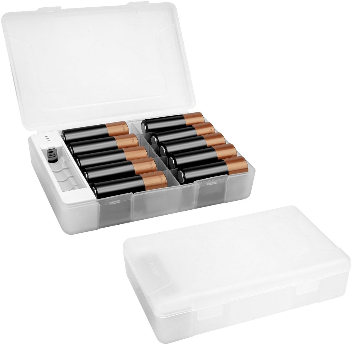 Dailygoods - Draagbare Batterij Organizer Case voor 20 AA en 22 AAA Cellen