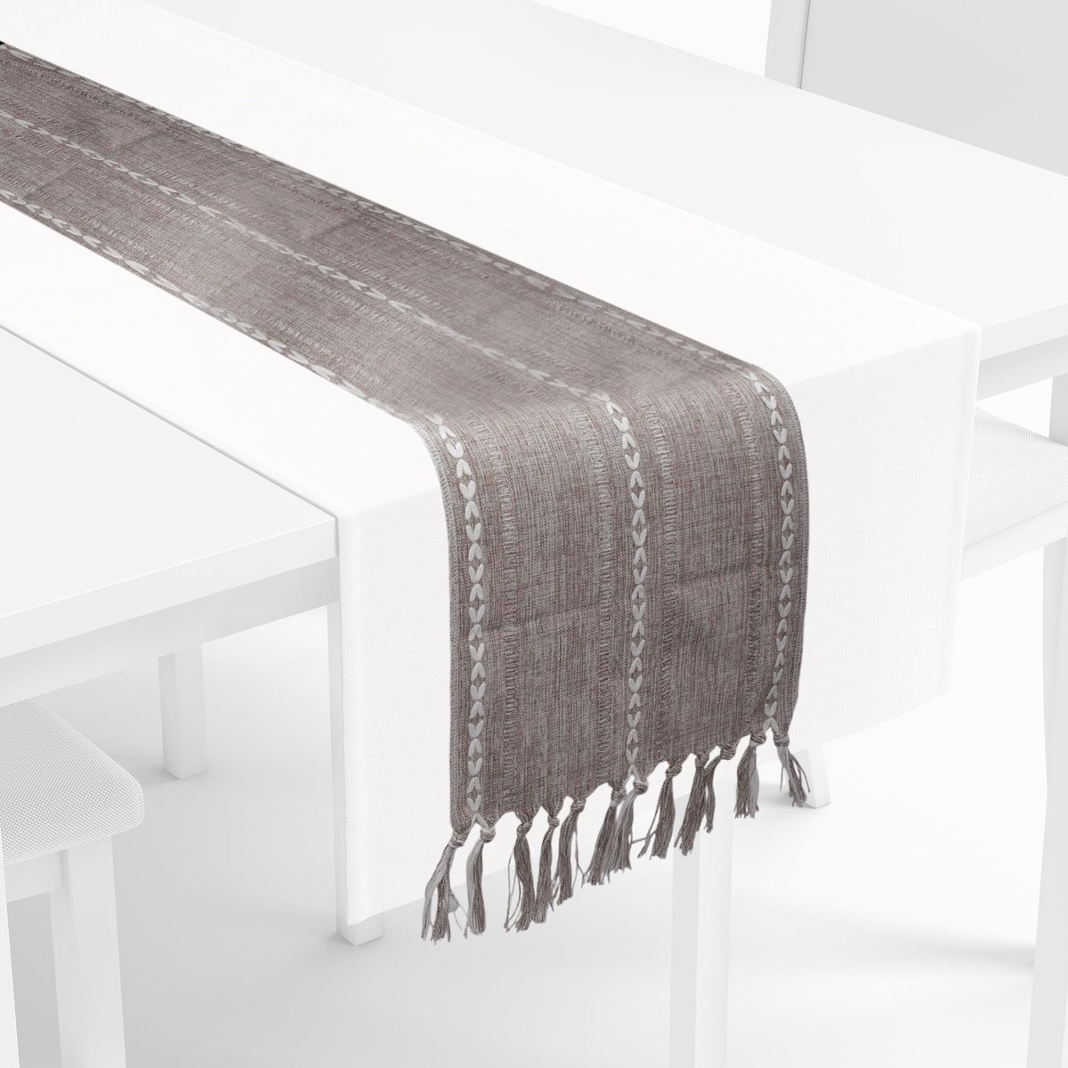 Dailygoods - Wasbaar Tafelkleed van Katoen en Linnen 120 x 33 cm Bruin