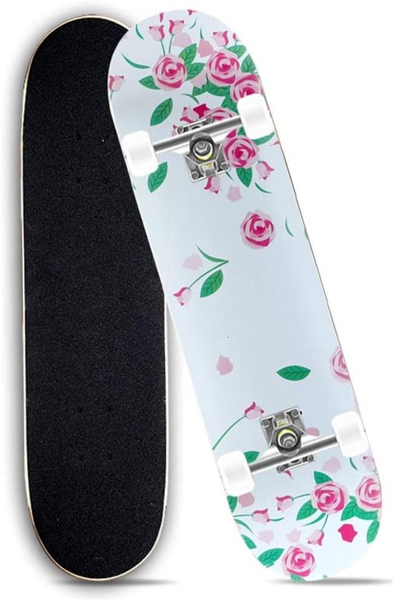 Skateboard Kinderen Longboard Beginner Straat Skaten ABEC-7 Lagers 3200 Gram Bloemen