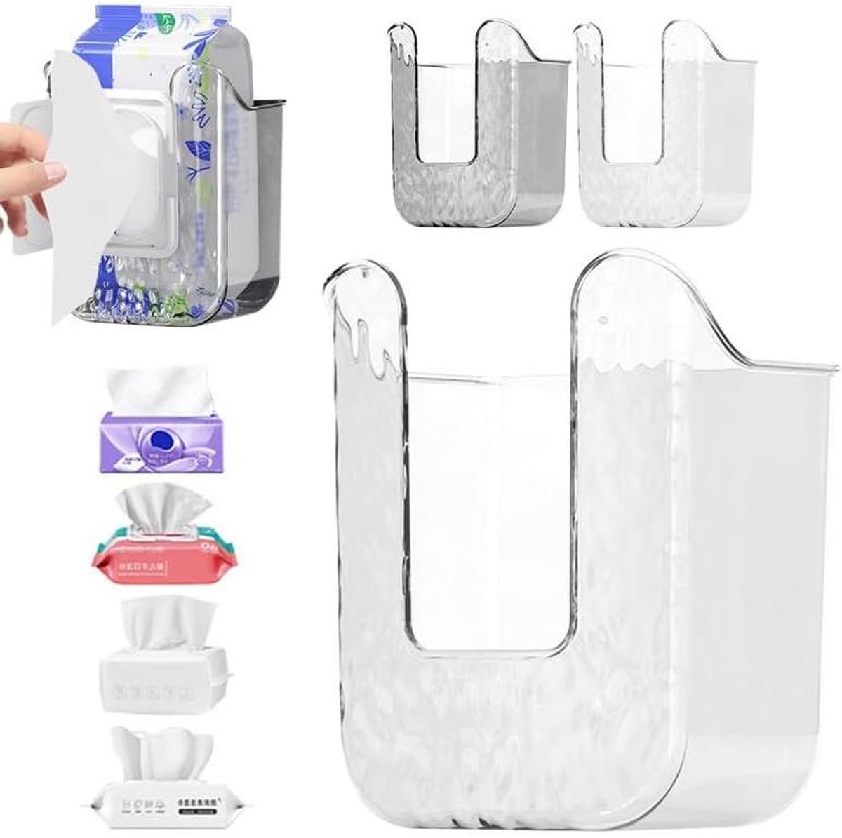 Opbergdoos Keukendoekjes - Doekjesdispenser - Hygiënisch Werken - Niet-perforerend Ontwerp - One Size - Wit
