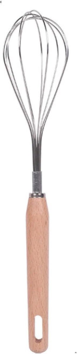 Deense Deeg Klop - Brood Mixer - Bakken Thuis - Houten Handvat - Tot 32cm - Roestvrij Staal