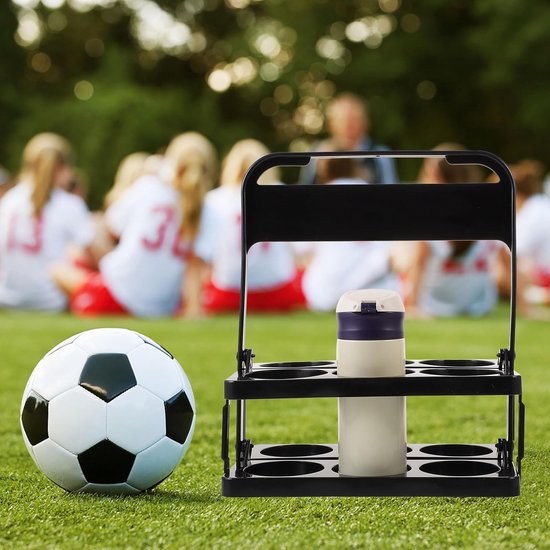 Fleshouder Sport - Flessenrek - Flessen Dragen - Opvouwbaar Ontwerp - 33x27x18cm - Zwart — afbeelding 4