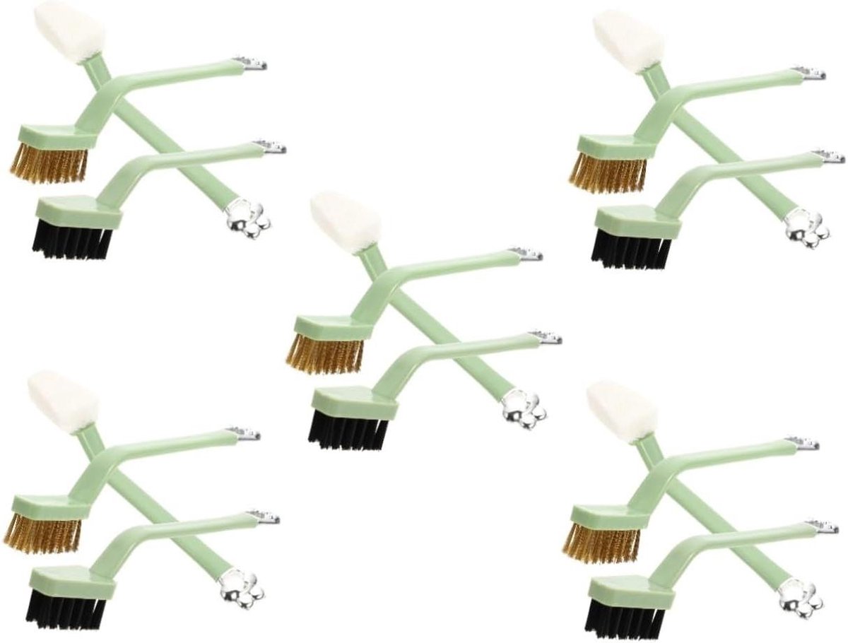 Reinigingsset Keuken - Borstel Gereedschap - Kookplaat Schoonmaken - 15 Delige Set - 7 cm Lengte - Groen