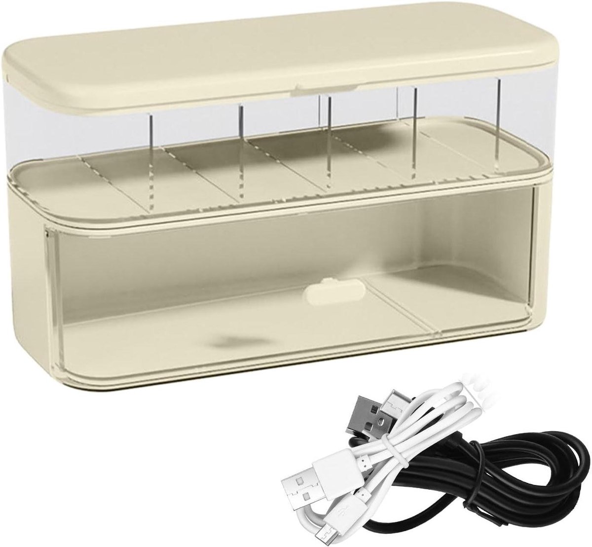 Kabel Organizer Box - Draad Opberger - Bureau Opruimen - Transparant Ontwerp - 25 x 15 x 13 cm