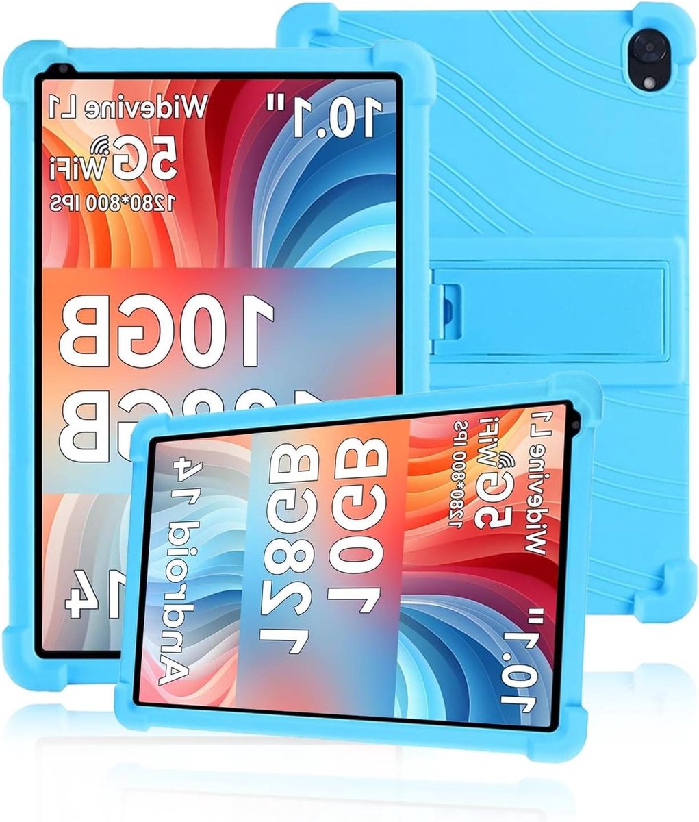 Tablethoes - Beschermhoes tablet - Tabletbescherming - Verstelbare standaard - 10.1 inch - Lichtblauw