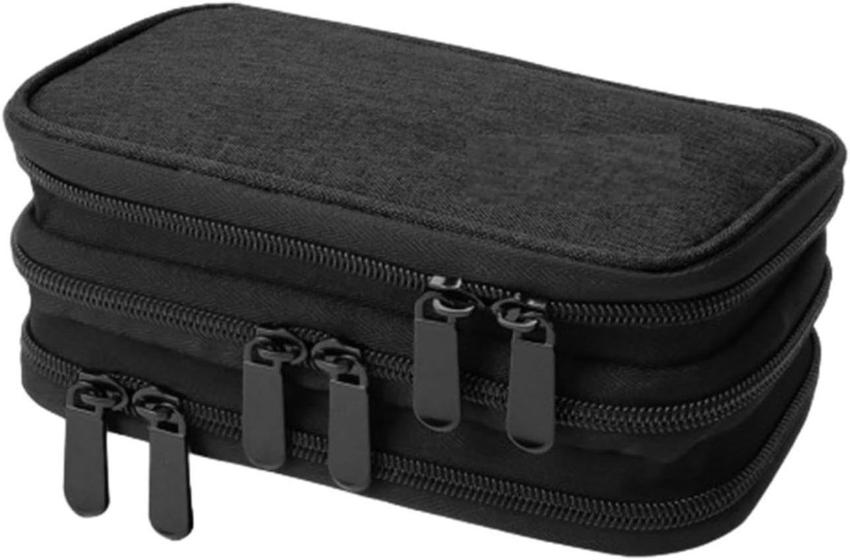 USB Opbergtas - Organizer Houder - Gegevens Beschermen - 30 Gaasvakken - 21x13x1 cm - Zwart