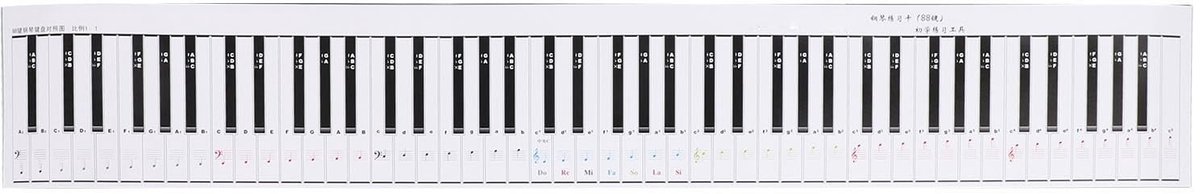 Dailygoods - Notitielabels voor Pianotoetsenbord - Oefenpapier voor Beginners - Kleurgecodeerde Oefenkaart - Ideale Cadeauset - Piano Leren Spelen - L