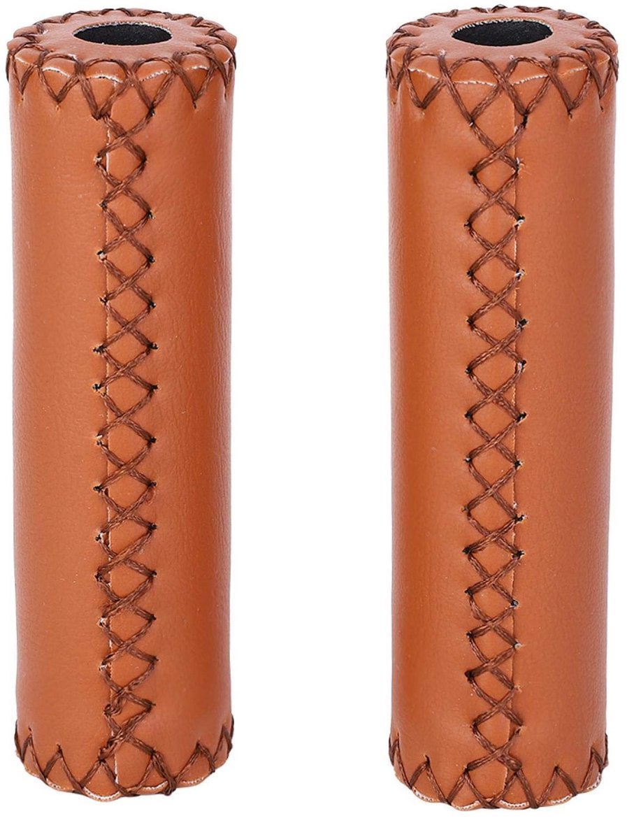 Dailygoods - Dailygoody - Retro Faux Leather Fietshandgrepen - Ergonomisch - 1 Paar - Zwart, Bruin, Koffie