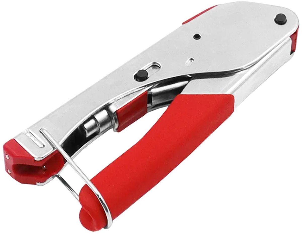 Dailygoods - Dailygoody - Coaxial Cable Crimping Plier - Professionele Crimp- en Striptang - Duurzaam en Ergonomisch - Voor RG59/RG6 - Perfect voor Elektronische V