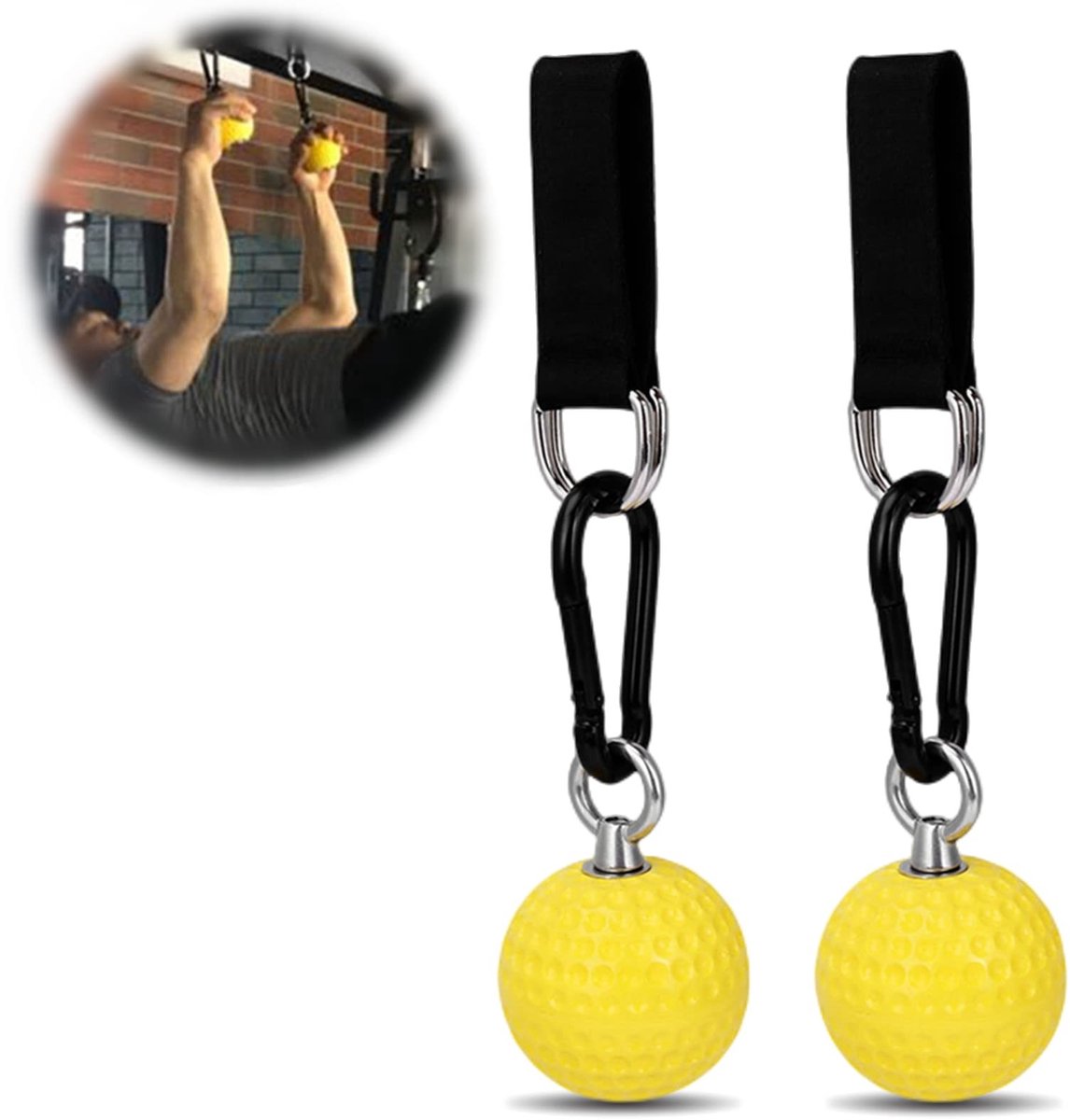 Dailygoods - Dailygoody - Klimmen Pull-Up Bal Handgrepen - Krachttraining - Ergonomisch Design - Verbeter Gripkracht - Onderarmspieren - Ideaal voor Fitness en Bou