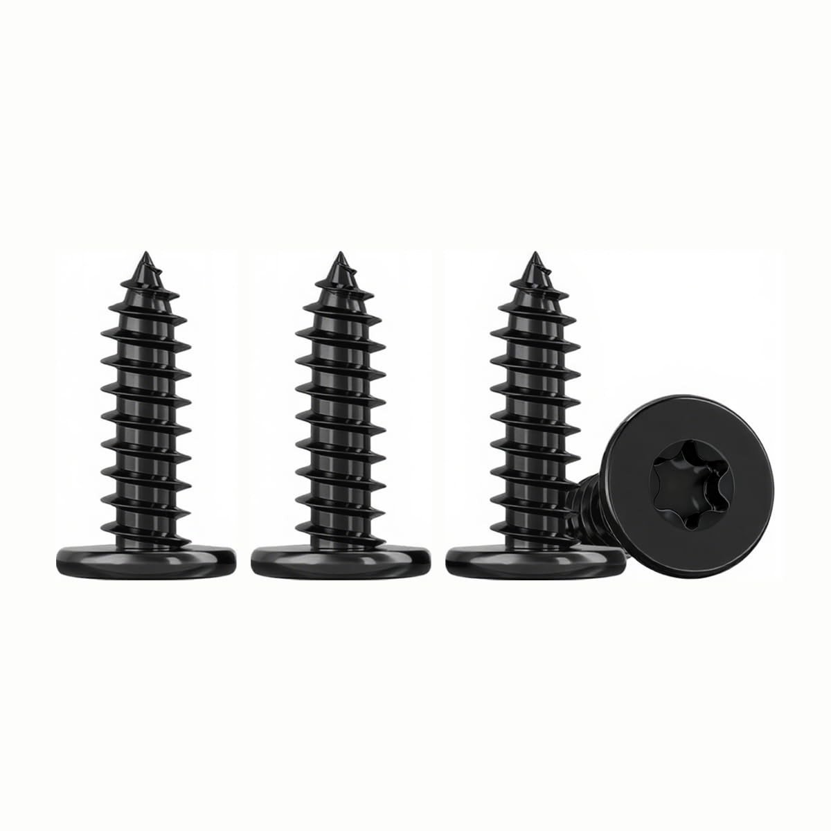 RVS Schroeven voor Hout Zwart M4 x 16mm - 50 Stuks Platte Kop, Geschikt voor Binnen en Buiten, Duurzaam en Roestvrij