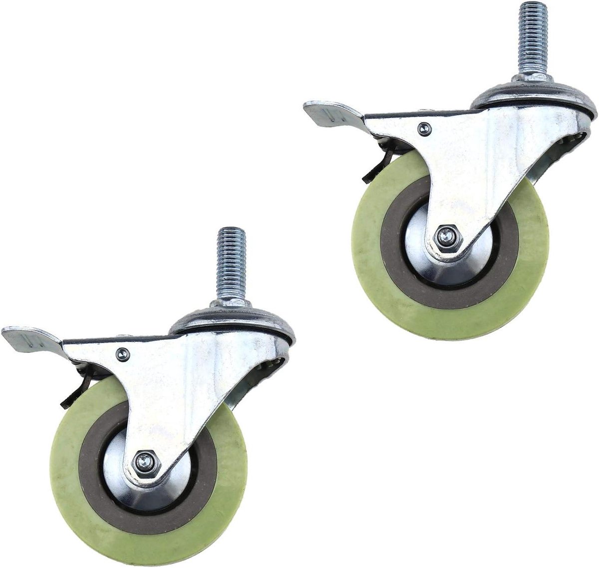 75mm (3 inch) Zwenkwielen met Rem en Bevestigingsgaten voor Meubels en Apparatuur
