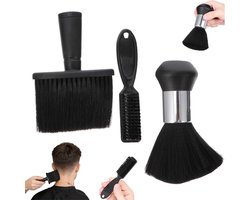 3 stuks - Haarborstel - haarborstel antiklit - kappersborstel - kappersborstel haar wegvegen - kappersborstel nekkwast - haarkam - zijkam - tondeuse borstel - nekborstel - nekborstel kapper - voor het reinigen van haar rond de nek en oren