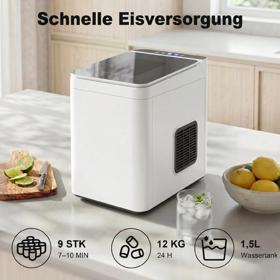 HOMCOM Ice Maker-Kunststof-31,5L x 23,2B x 33,7H cm-Wit — afbeelding 4