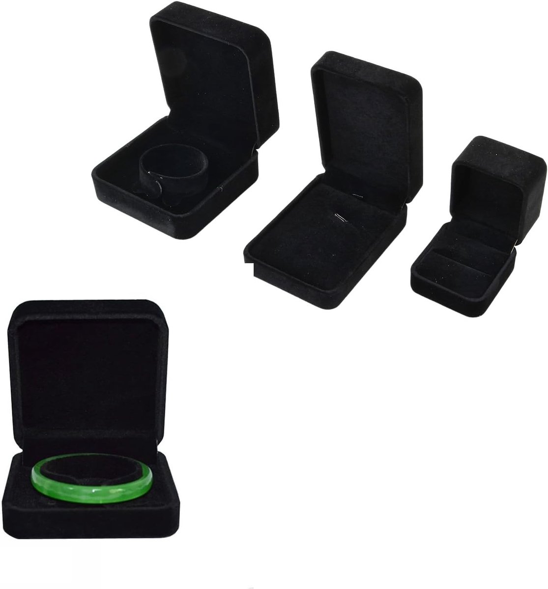 Elegante Velvet Sieradenboxen Set - Perfect voor Kettingen, Armbanden en Ringen - Cadeaubox voor Verloving, Bruiloft en Presentatie