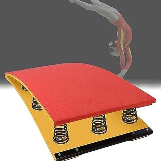 Gymnastiek Springplank - Oefenplatform - Atletische Training - Stalen Veer Stabiliteit - 40x60cm - Rood