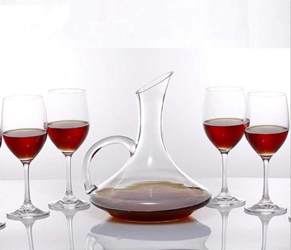 Wijnkaraf - Kristallen Decanter - Wijn Beluchten - 100% Handgeblazen - 1800 ml - Helder