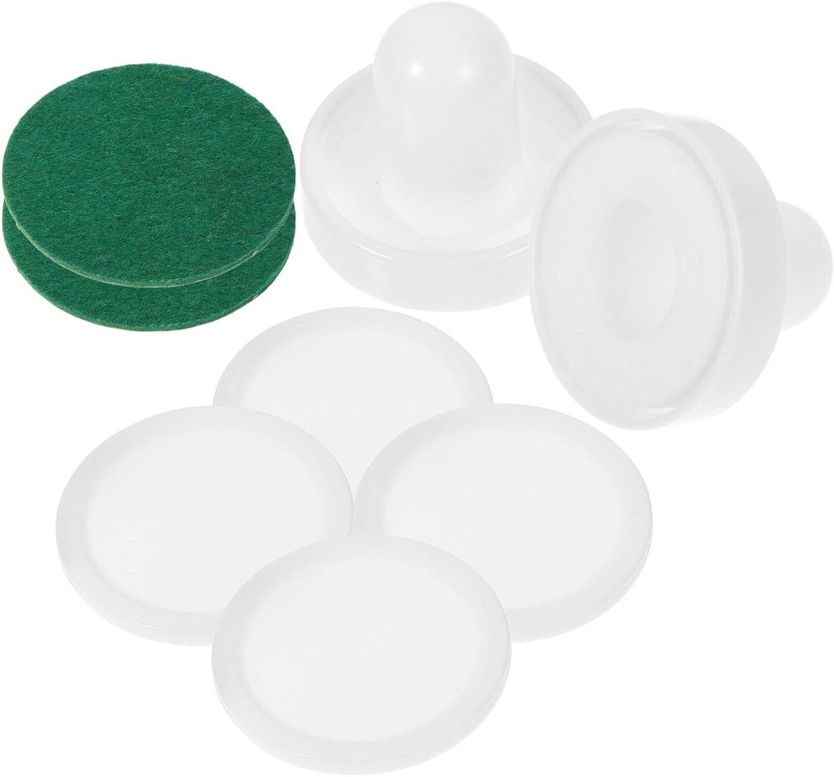Air Hockey Accessoires - Puck en Pusher - Spelonderdelen Vervangen - Duurzaam Hars Materiaal - 6x5cm - Wit
