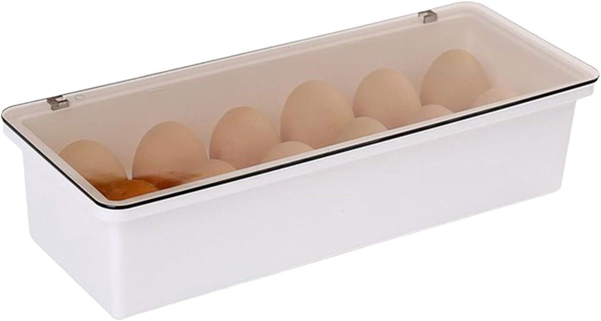 Koelkast Eierdoos - Eierhouder Dispenser - Keuken Organiseren - 12 Vakken Deksel - 16 cm - Uniek