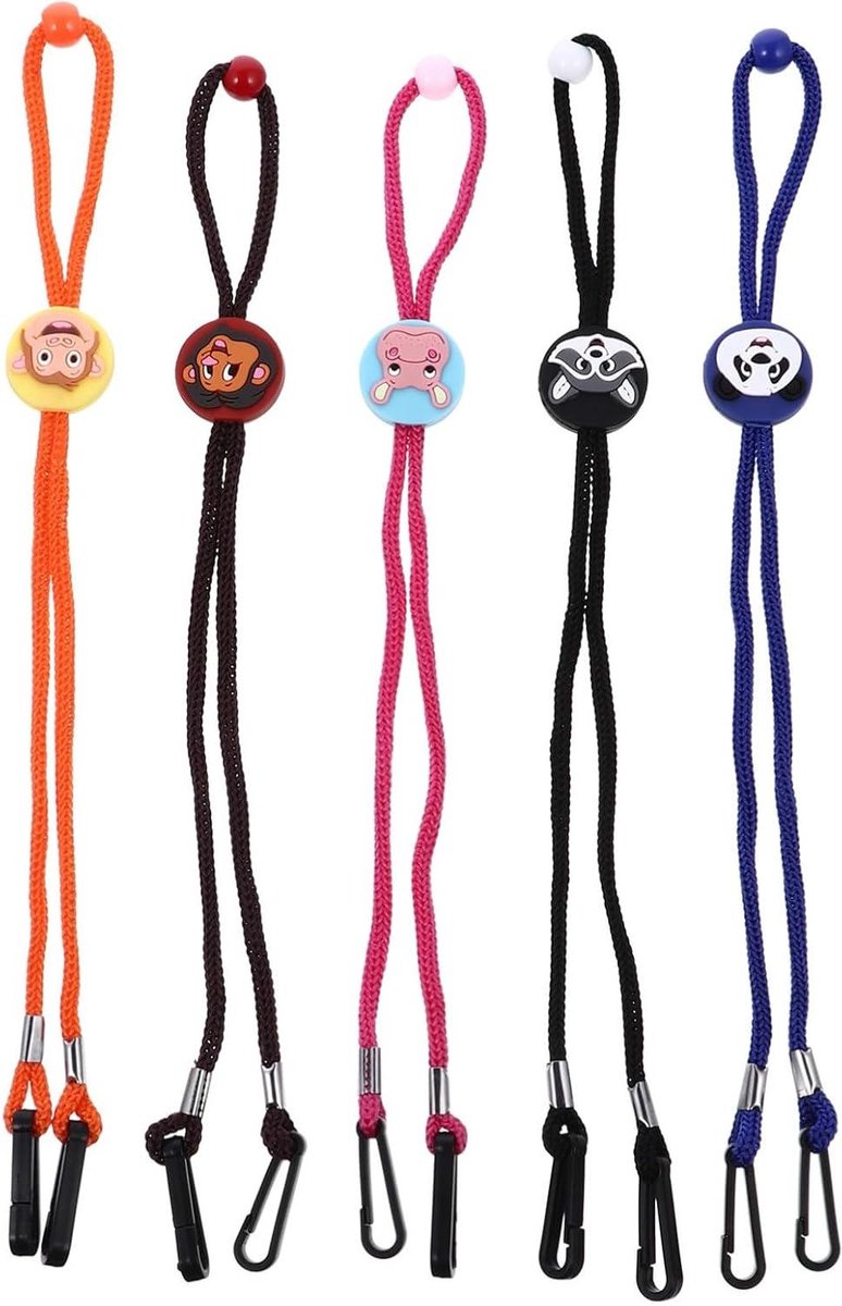 Kinder Maskerkoord - Brillenbandjes - Veilig Dragen - Verstelbaar Cartoon Design - 5 Stuks - Diverse Kleuren