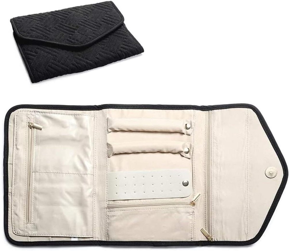 Sieradenkistje Opvouwbaar - Reis Organizer - Sieraden Opbergen - Met Rits Vakken - 22x16.5cm - Meerdere Kleuren