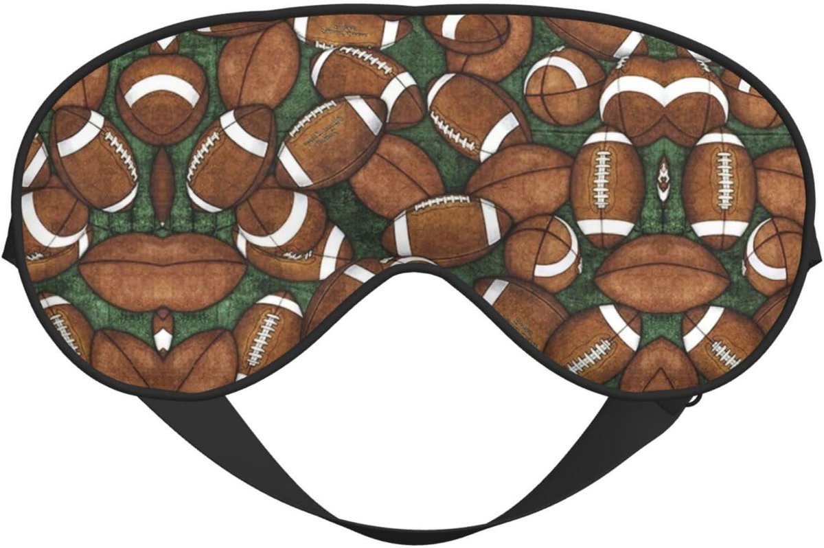 Slaapmasker - Oogmasker Nachtrust - Ontspannen Slapen - Dubbelzijdig Ontwerp - 10 x 20 cm - Voetbal Groen