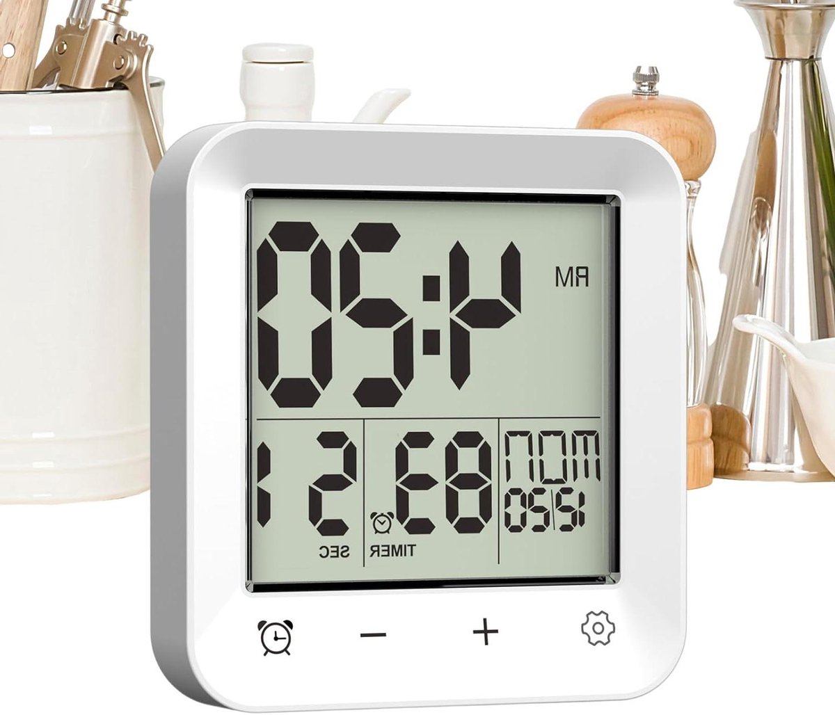 Badkamerklok Digitaal - Waterdichte Timer - Tijd Beheer - Multi-Scene Utility - 445 Inch - Wit
