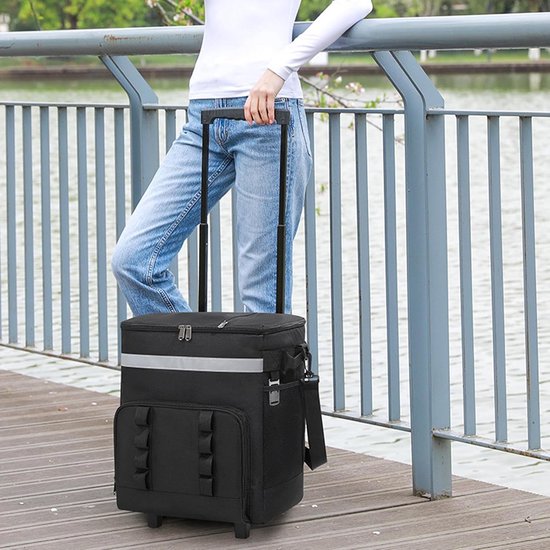 Draagbare ijsbox - Koeltas op wielen - Outdoor reizen - Grote capaciteit - 35 liter - Zwart — afbeelding 3