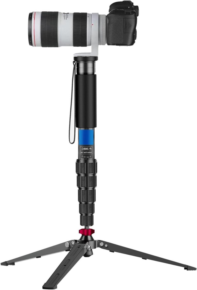 Camera Monopod - Statief Stok - Fotografie Stabiliteit - Lichtgewicht Carbon Fiber - 41-164 cm - Zwart